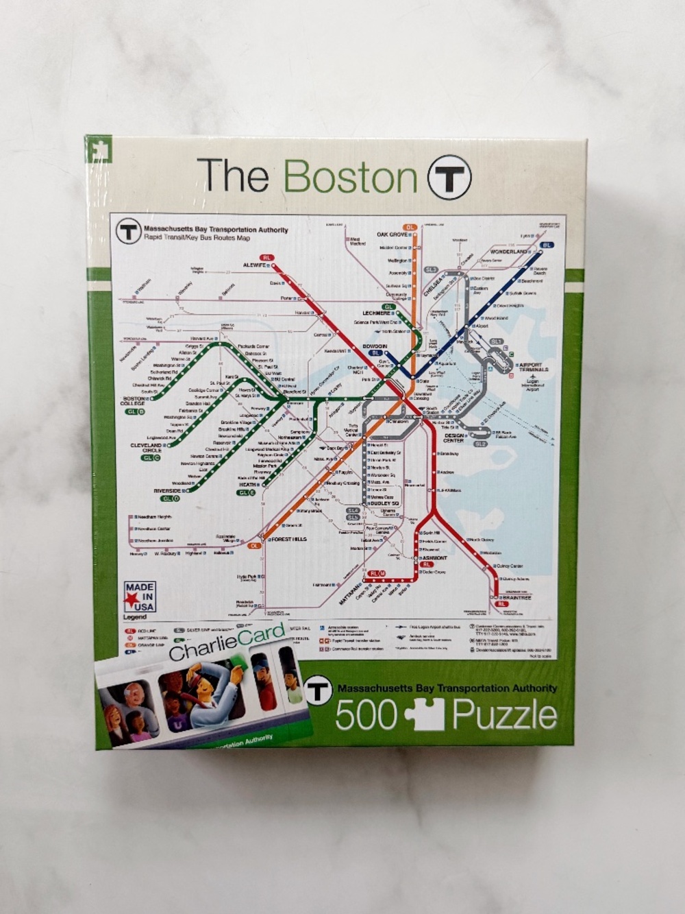 The Boston T Puzzle MBTA 500 Piece Puzzle - New in Packaging